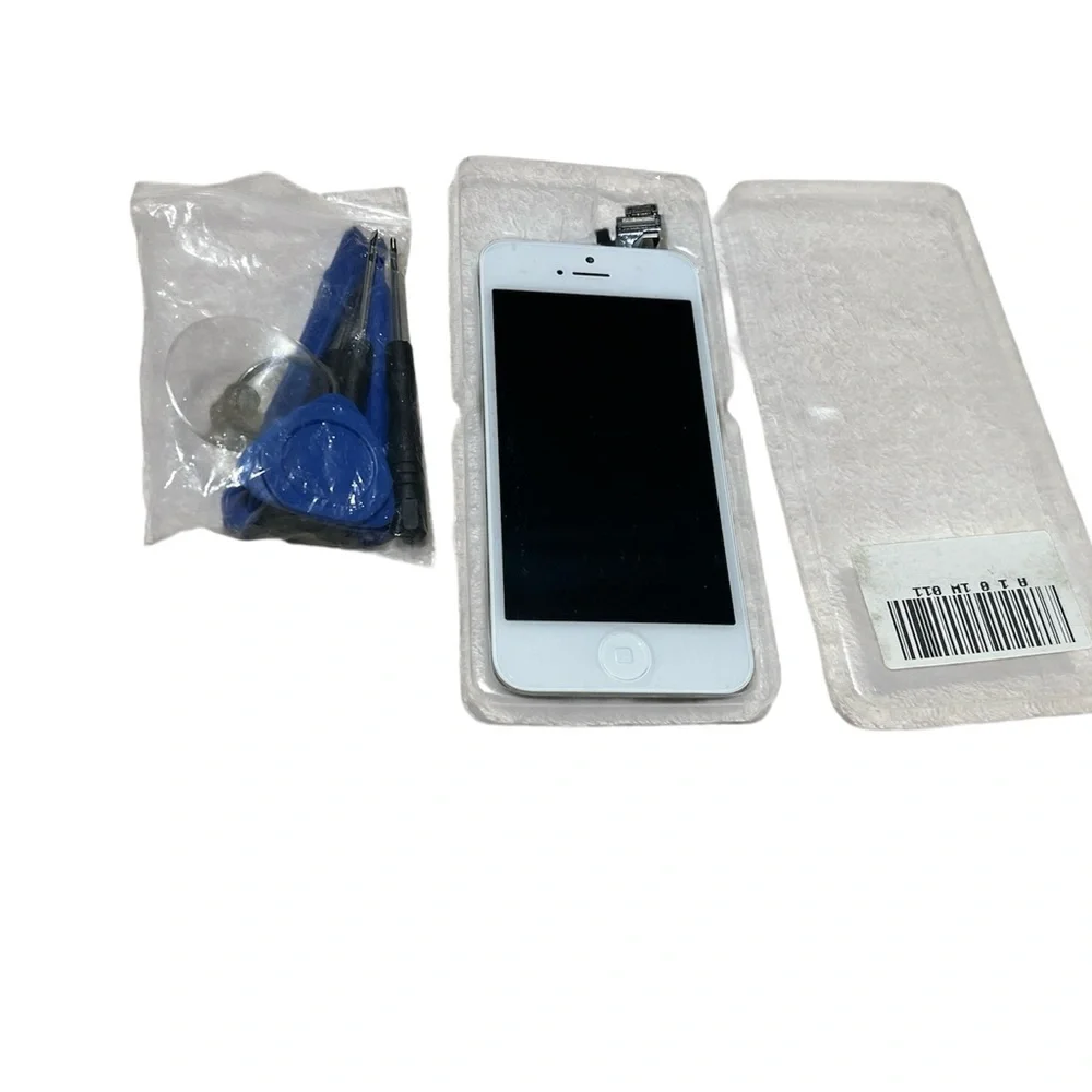 White Smartphone Repair Kit with Tools for iPhone 5 Screen Assembly New